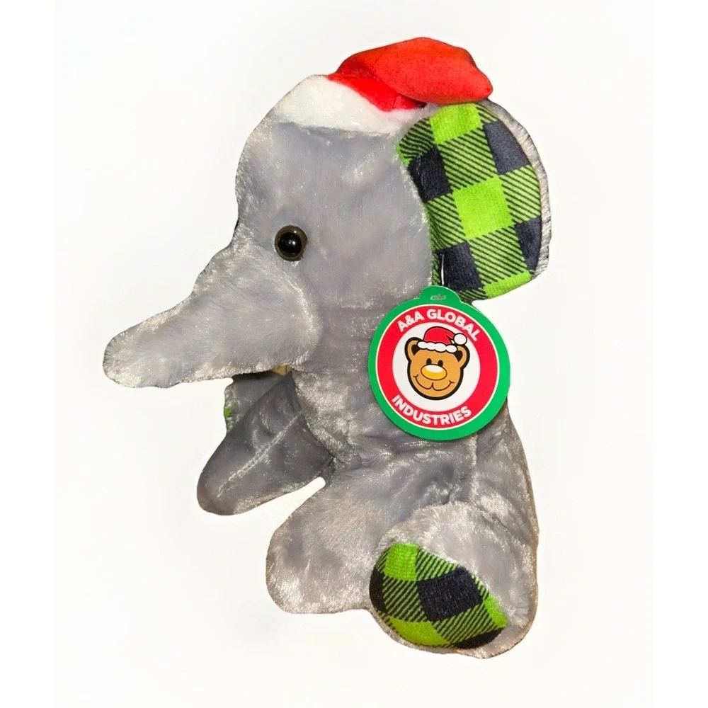 A&A Global Industries Christmas Elephant Plush Toy 3GJUMCHR8